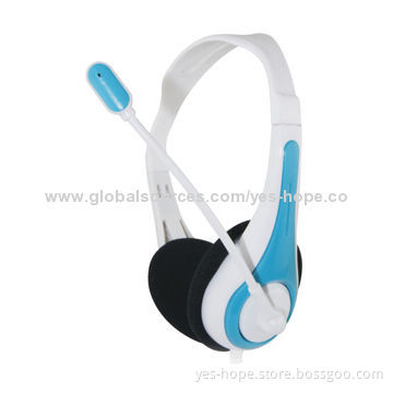 Professional classical computer headset with volume control and CE and RoHS approved